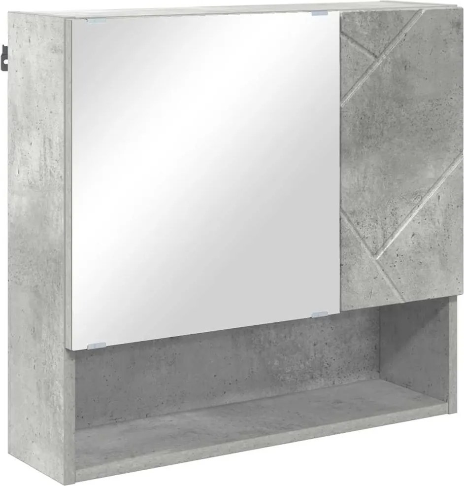 vidaXL Dulap cu oglindă Gri din beton 59 x 17 x 55 cm Lemn compozit