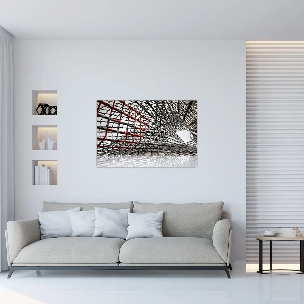 Tablou cu construcție din fier (90x60 cm)
