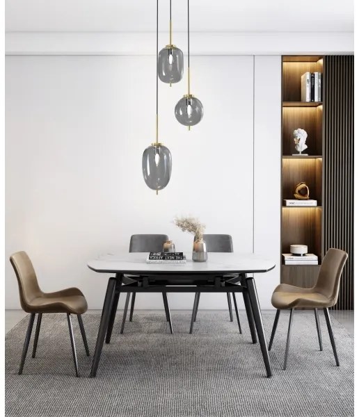 Lustră pe cablu BELLEVILLE Wofi 5007-302 3xE14/40W/230V negru/auriu