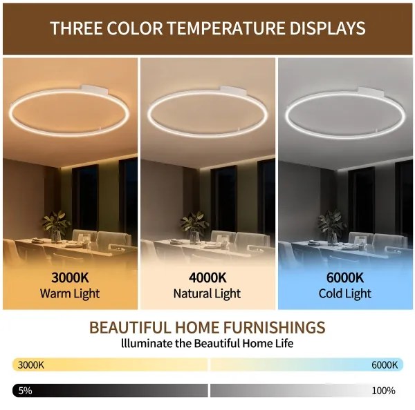 Brilagi - Lampă LED dimabilă PORTOFINO LED/85W/230V Ø 120 cm albă + telecomandă