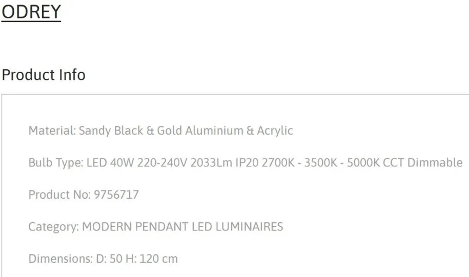 Lustra LED suspendata cu telecomanda ODREY neagra
