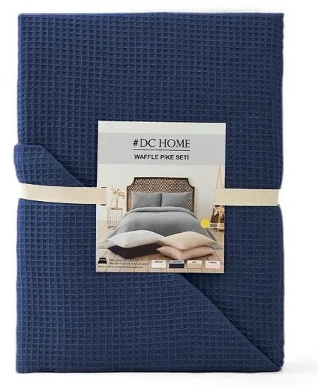 Cuvertură albastru-închis 200x220 cm Waffle – Mijolnir