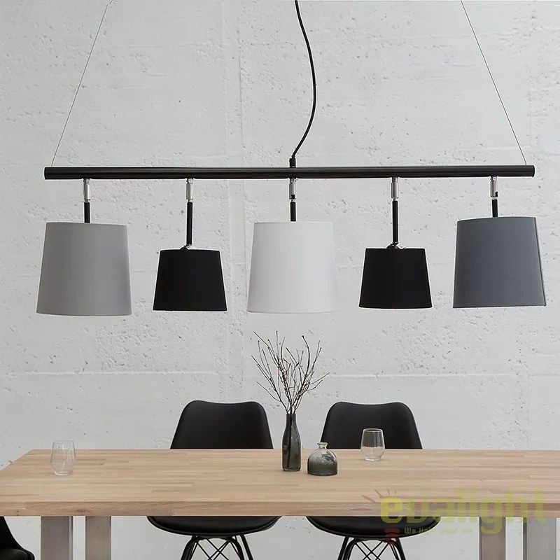 Lustra eleganta cu 5 abajururi directionabile, Levels 100cm
