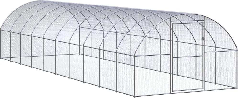 vidaXL Coteț de găini pentru exterior, 3x10x2 m, oțel zincat