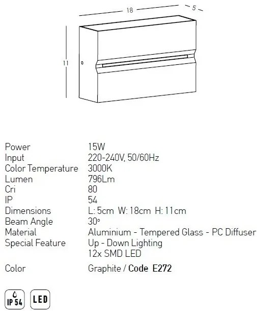 Aplica/Spot LED iluminat exterior ambiental IP54 Arto