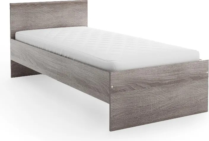 Pat ELISA 90 x 200 cm, stejar trufa Saltele: Cu saltele Deluxe 10 cm, Somiera pat: Fara somiera