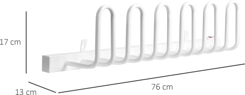 HOMCOM Uscător de încălțăminte, electric, temperatură până la 55° C, montare pe perete, oțel, alb, 76 x 13 x 17cm | Aosom Romania