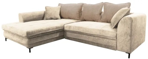 Colțar extensibil LAGOA în formă de L, cu spațiu de depozitare, orientare stânga, bej/maro