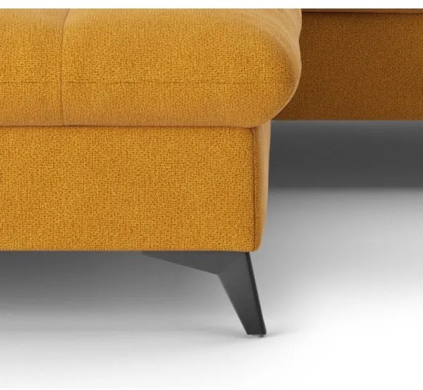 Canapea colțar extensibilă în L MARANO stânga, portocalie