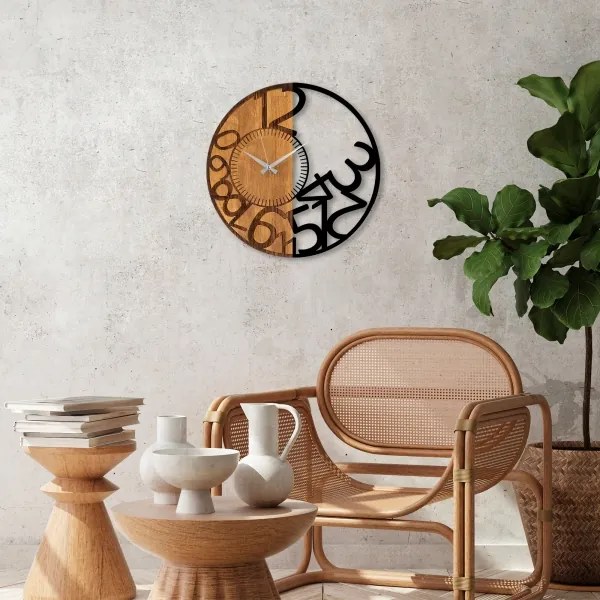 Ceas de perete d. 56 cm 1xAA lemn/metal