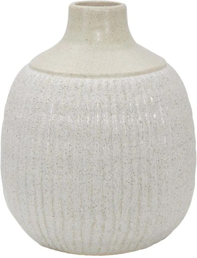 Vază decorativă Aurora, 26x21x21 cm, ceramica, alb/ gri