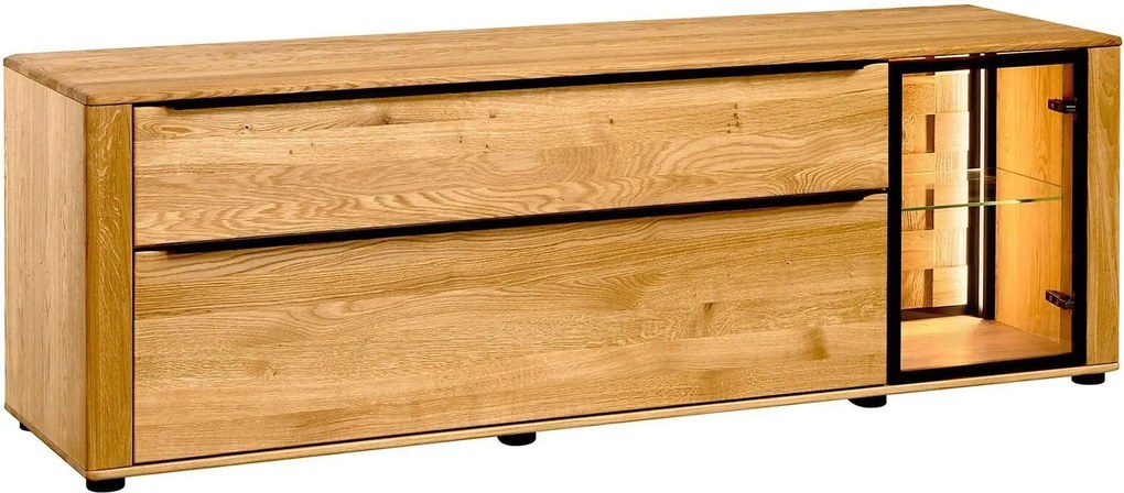 Comodă lemn masiv Moon Stejar, 182 × 60 × 48 cm