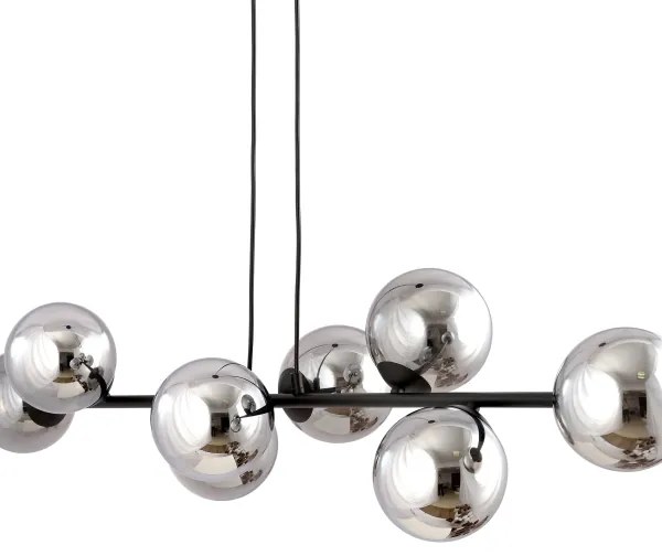 Lustră pe cablu ROSSI 8xE14/10W/230V negru/gri