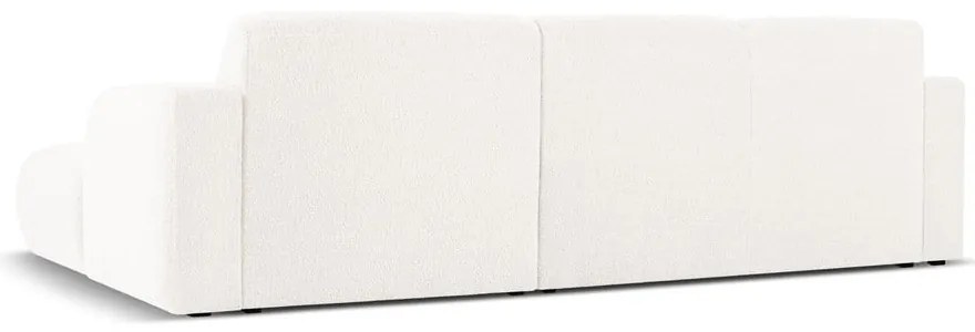 Colțar alb cu tapițerie din stofă bouclé (colț dreapta) Molino – Micadoni Home