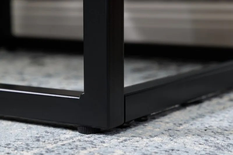 Neînvins Masuta laterala Elegance 45 cm aspect marmura cu cadru alb, negru