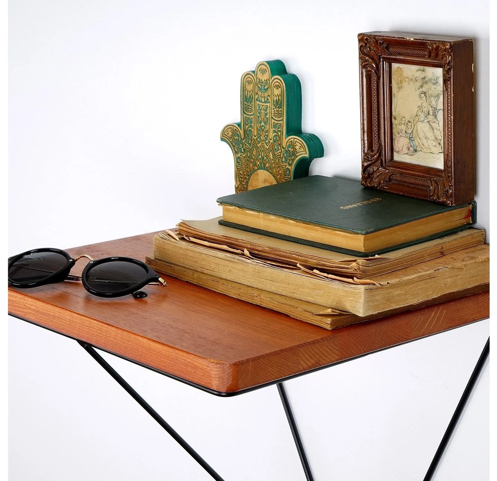 Raft decorativ de perete Duvelo 7 (Nuc + negru) . 1093675