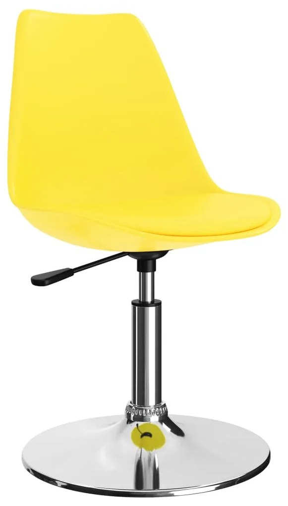 324208 vidaXL Scaune de bucătărie pivotante, 4 buc., galben, piele ecologică