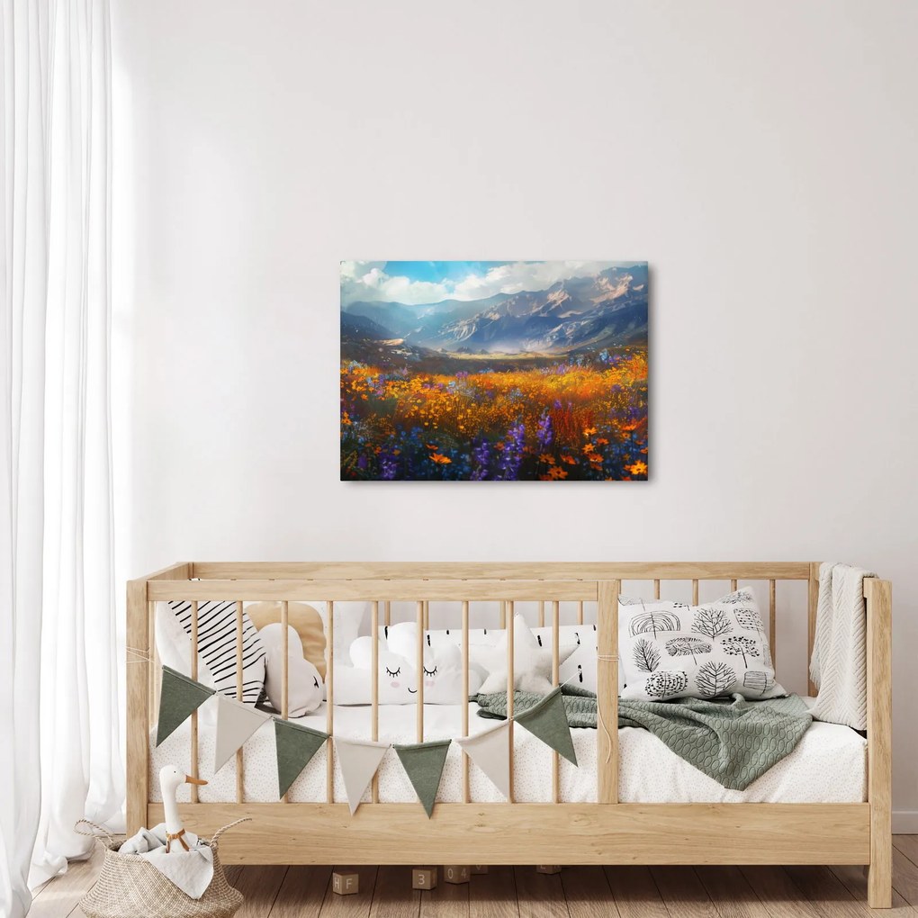 Tablou - Peisaj montan pictat II. (70x50 cm)