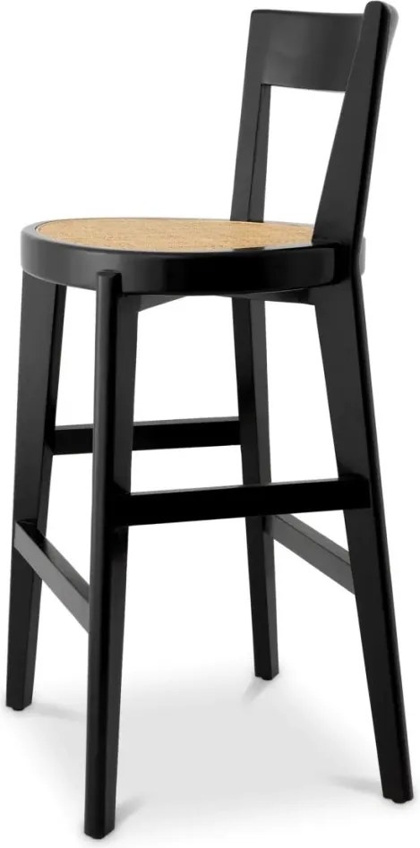 Scaun de bar LUX design clasic Alvear negru, ratan