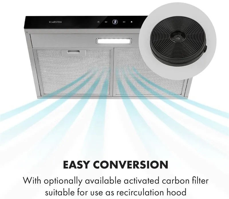 Contempo Neo, hota de bucătărie subcounter 60cm, 175m³ / h, LED, din oțel inoxidabil acrilic