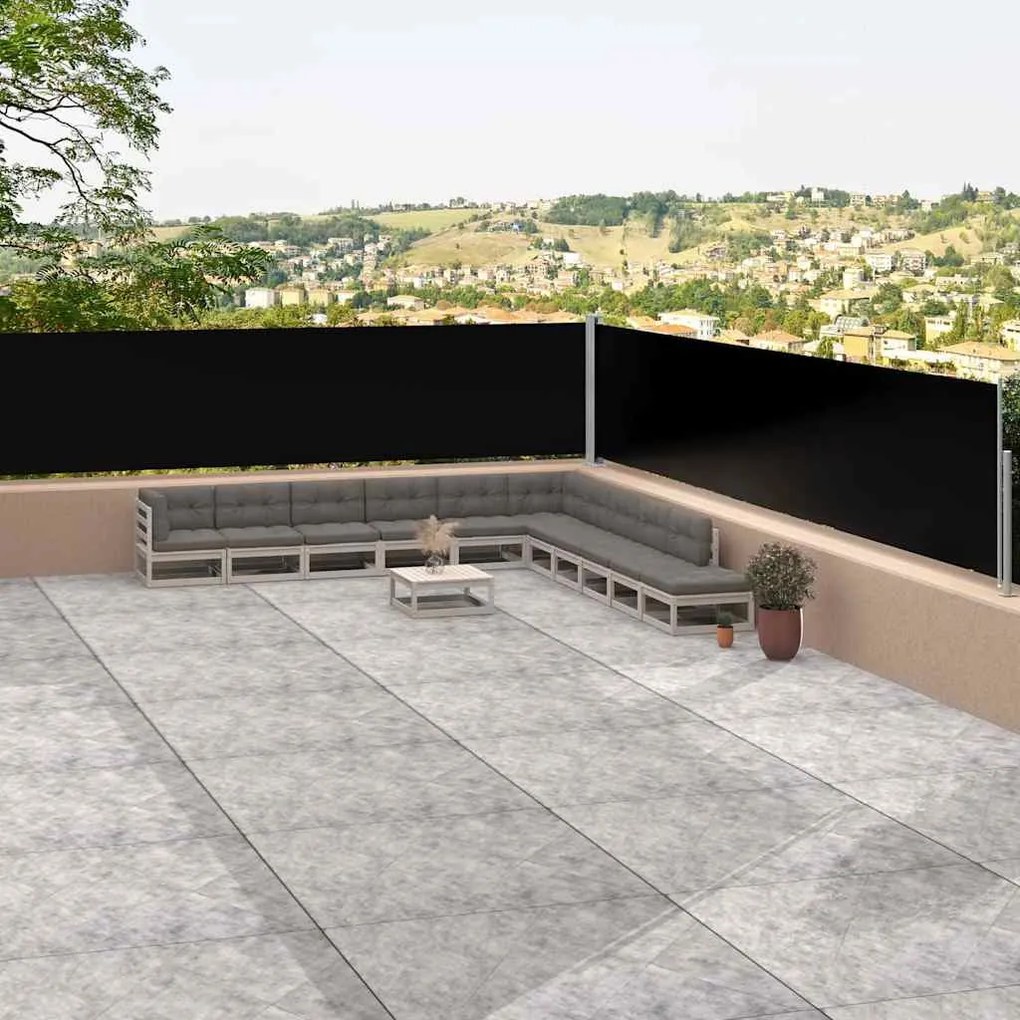 vidaXL Copertină laterală retractabilă, negru, 117x1200 cm
