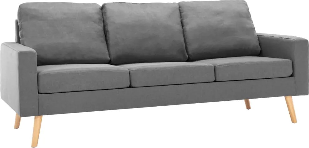 vidaXL Canapea cu 3 locuri, gri deschis, material textil