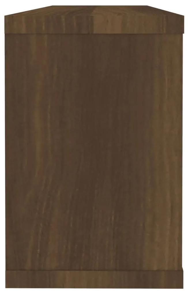 Rafturi de perete cub, 6 buc., stejar maro, 60x15x23 cm, lemn