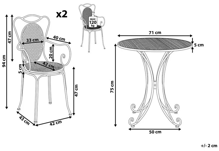 Set de grădină Cinque (gri). 1011781