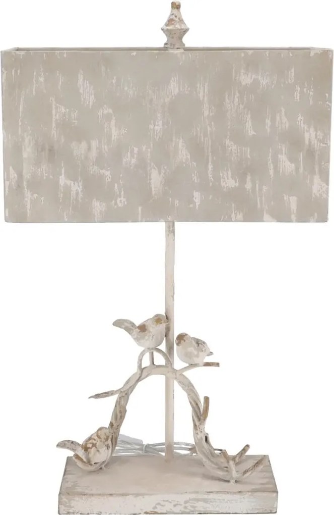 Lampa Shabby Chic Birds metal si rasina h 63 cm