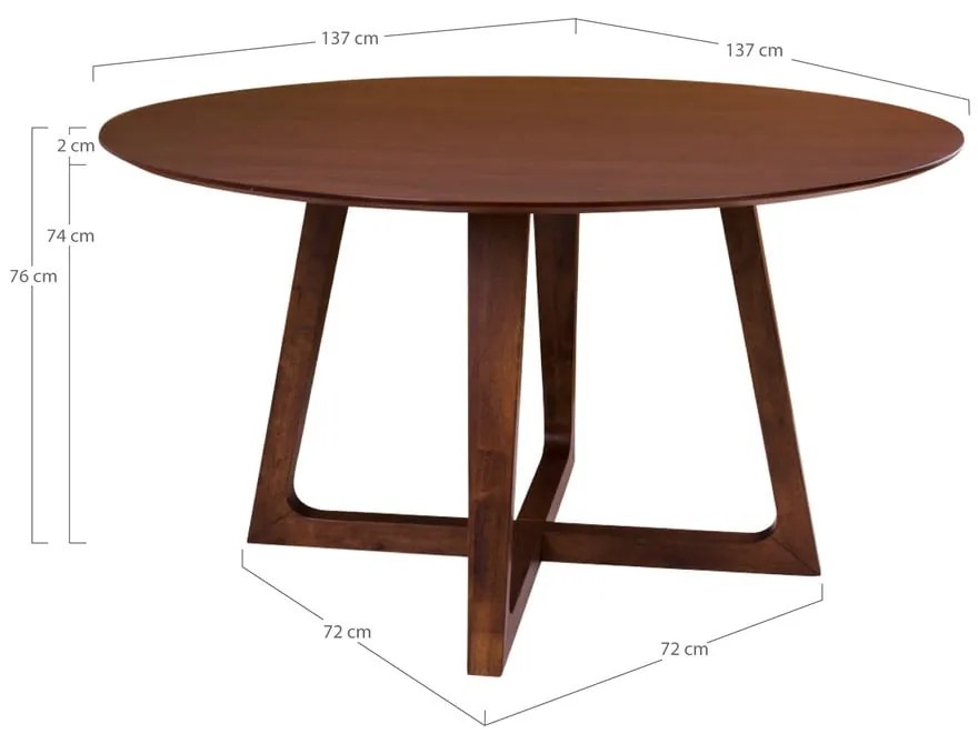 Masă dining rotundă House Nordic Hellerup, ø 135 cm