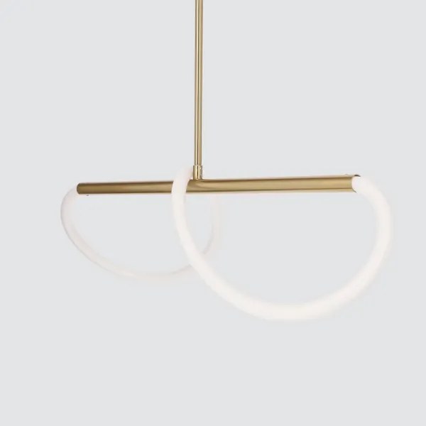 Lustră LED SUPREME suspendată pe cablu, 18 W, 230 V, 80 cm, auriu