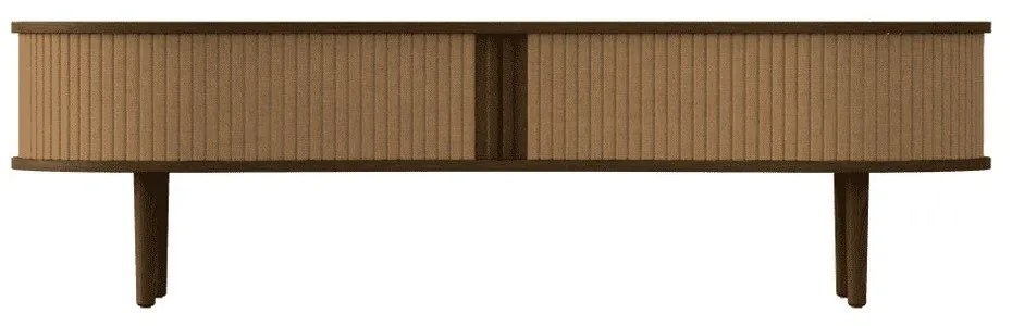 Comodă TV maro-maro deschis cu aspect de lemn de stejar 140x40x46 cm Audacious – UMAGE