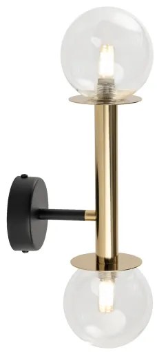Lampă de perete DAISY 2xG9/12W/230V auriu/negru/transparent