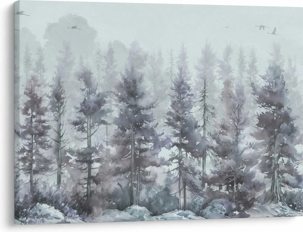 Tablou - Pădurea de pini II., aquarel (70x50 cm)