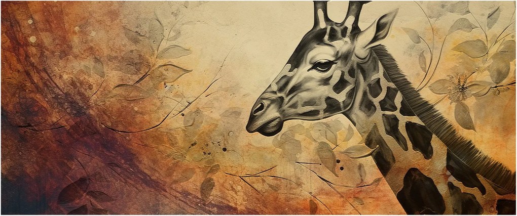 Tablou - Girafă, pictură (120x50 cm)