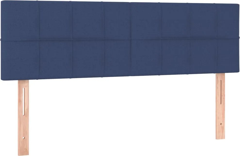 vidaXL Tăblii de pat, albastru, 144x5x78/88 cm, textil