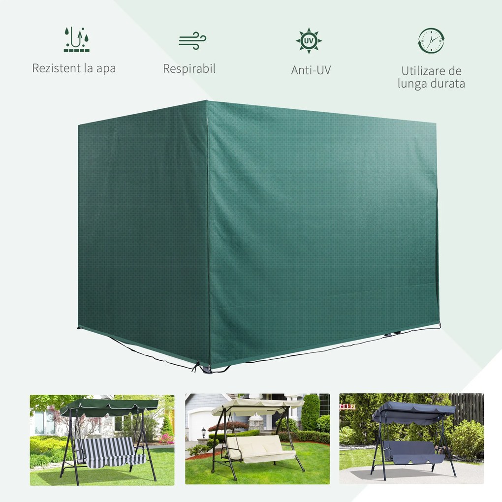 Prelata de Acoperit Mobilier de Extern Outsunny, Impermeabil, PE, Verde,215x155x150cm | Aosom Romania