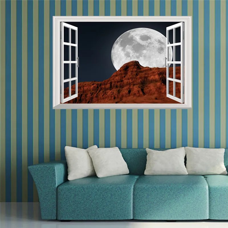 Sticker perete 3D Window Moon