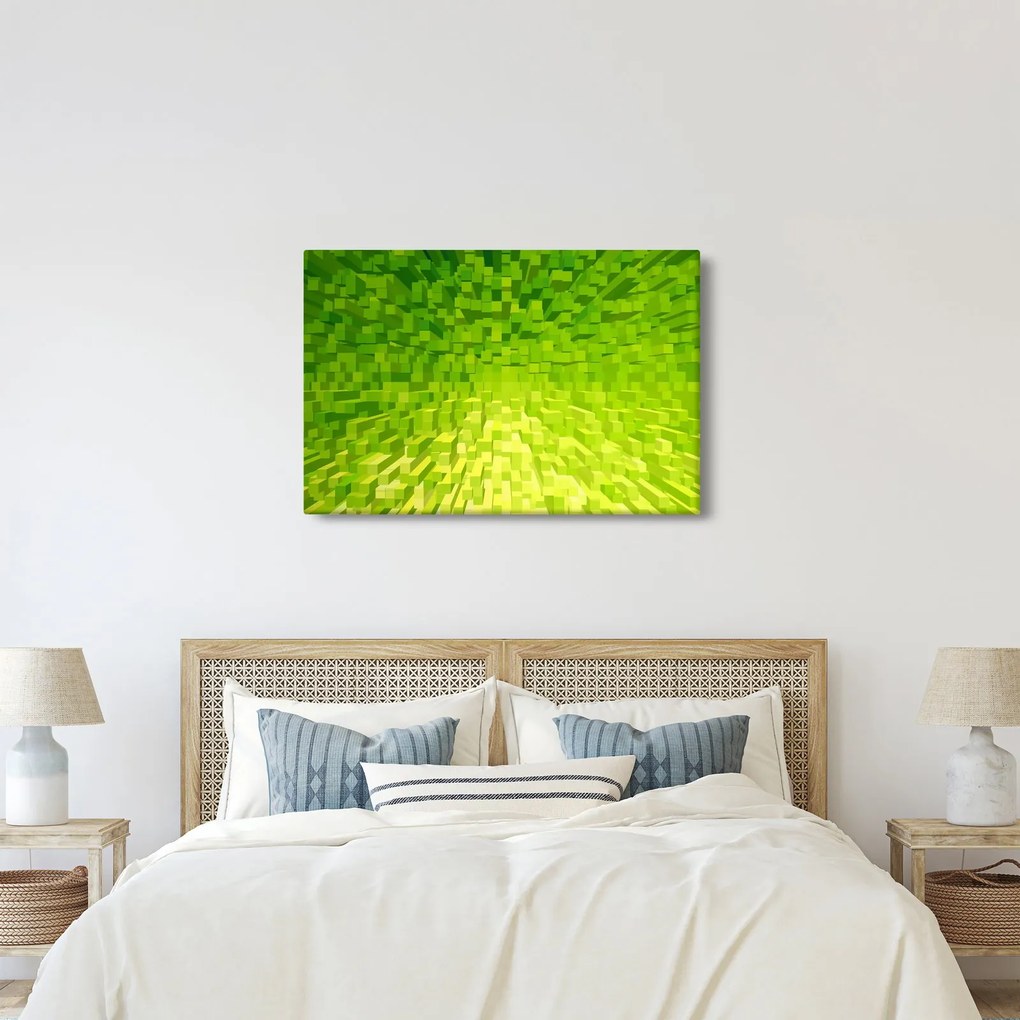 Tabloul cuburilor galbenverzui (90x60 cm)