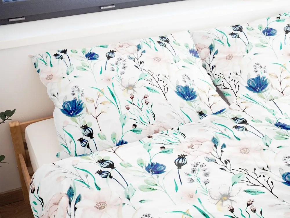 Lenjerie de pat din bumbac PĂJIȘTE ÎNFLORITĂ