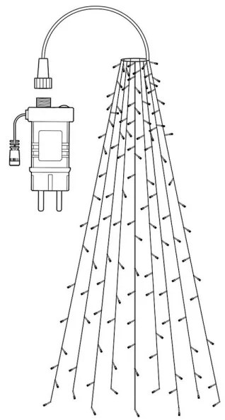 Nedis WIFILXT01C180 - Perdea LED RGB, 240 LED, 11 funcții, 8 m, IP65, Wi-Fi Tuya