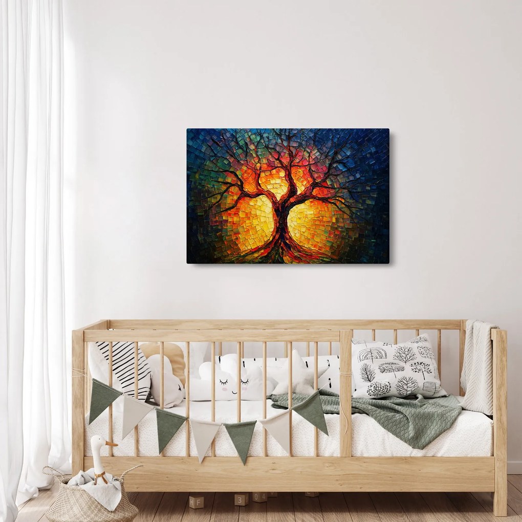 Tablou - Arborele vieții în mozaic (90x60 cm)