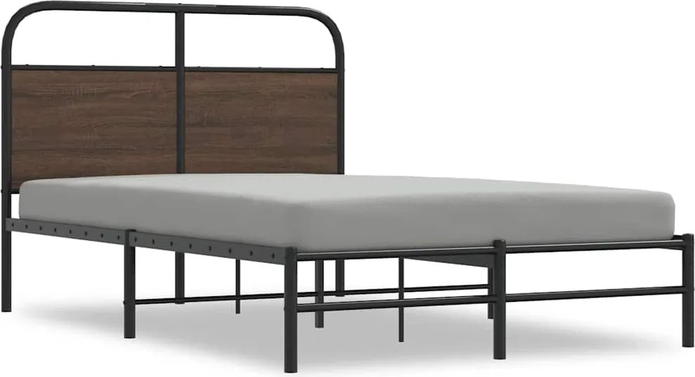 vidaXL Cadru de pat fără saltea stejar maro 140x200 cm Lemn prelucrat