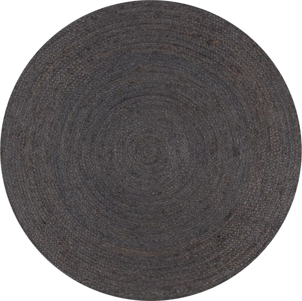 vidaXL Covor manual, gri închis, 150 cm, iută, rotund