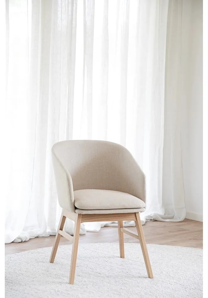 Set de scaune de sufragerie bej 2 buc. tapițat Windham – Rowico