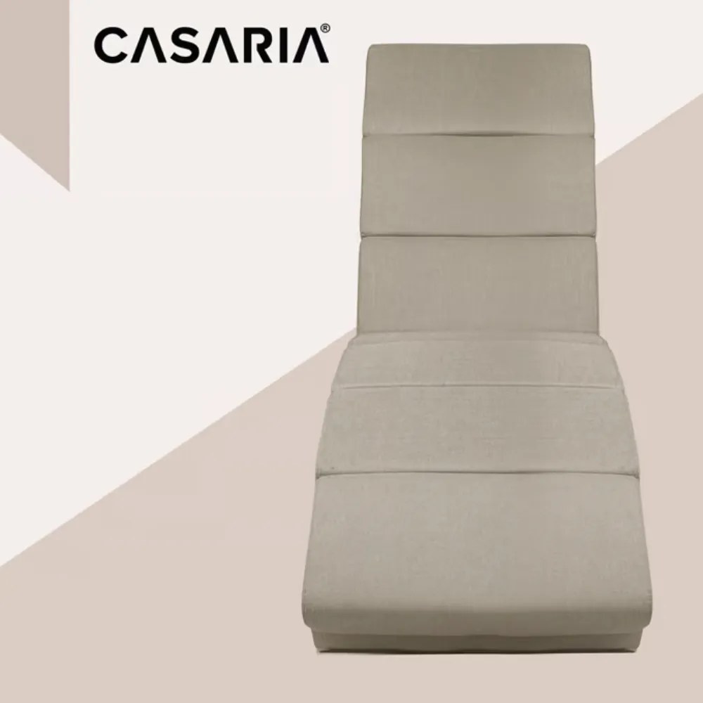 Șezlong LONDON cu funcție de masaj și încălzire, 186×55×89cm, bej Casaria