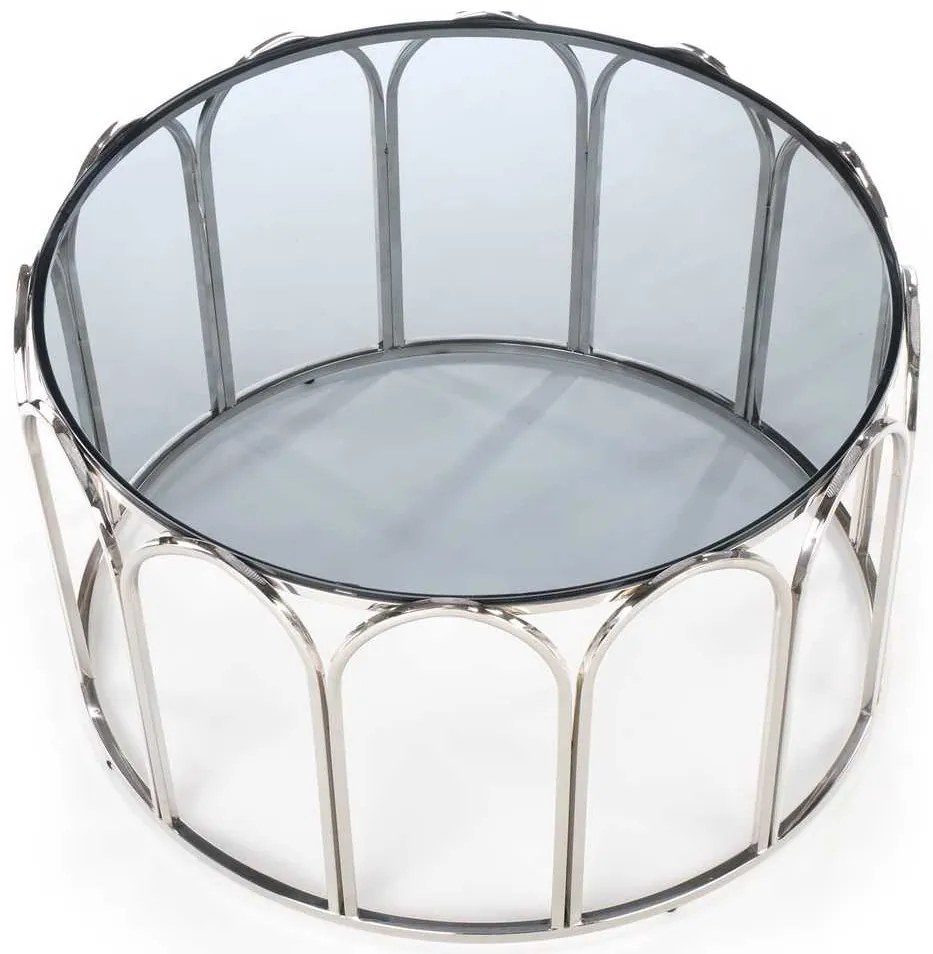 Măsuță de cafea Dawson, transparent / argint