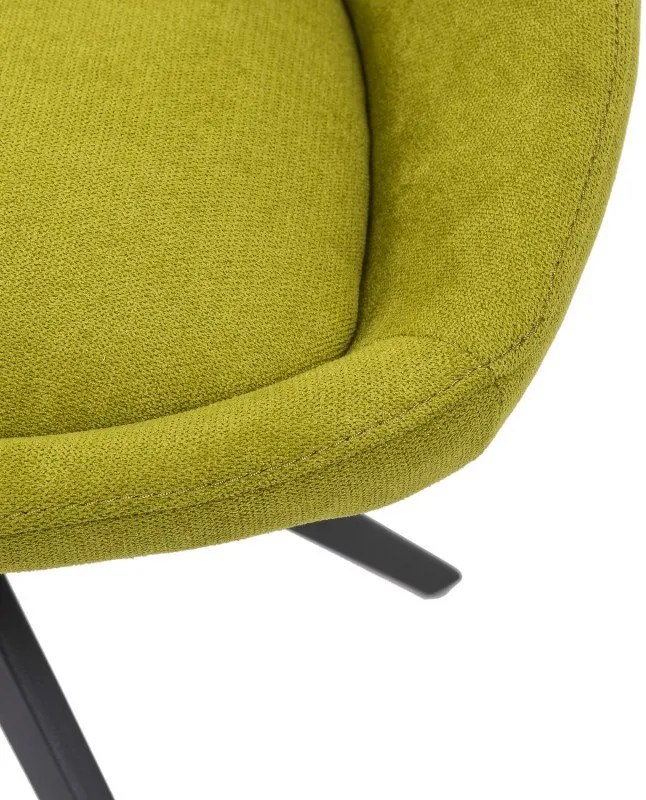 Scaun dining verde din metal si poliester Celia Lime Somcasa