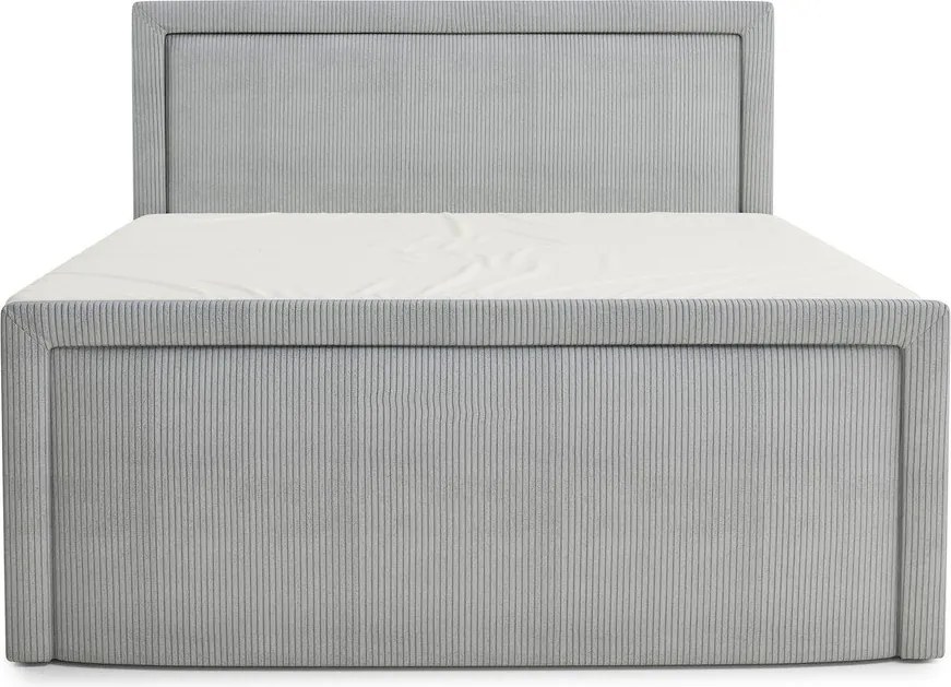 Pat boxspring gri cu spațiu de depozitare 200x200 cm Fresco – Maison de Rêve