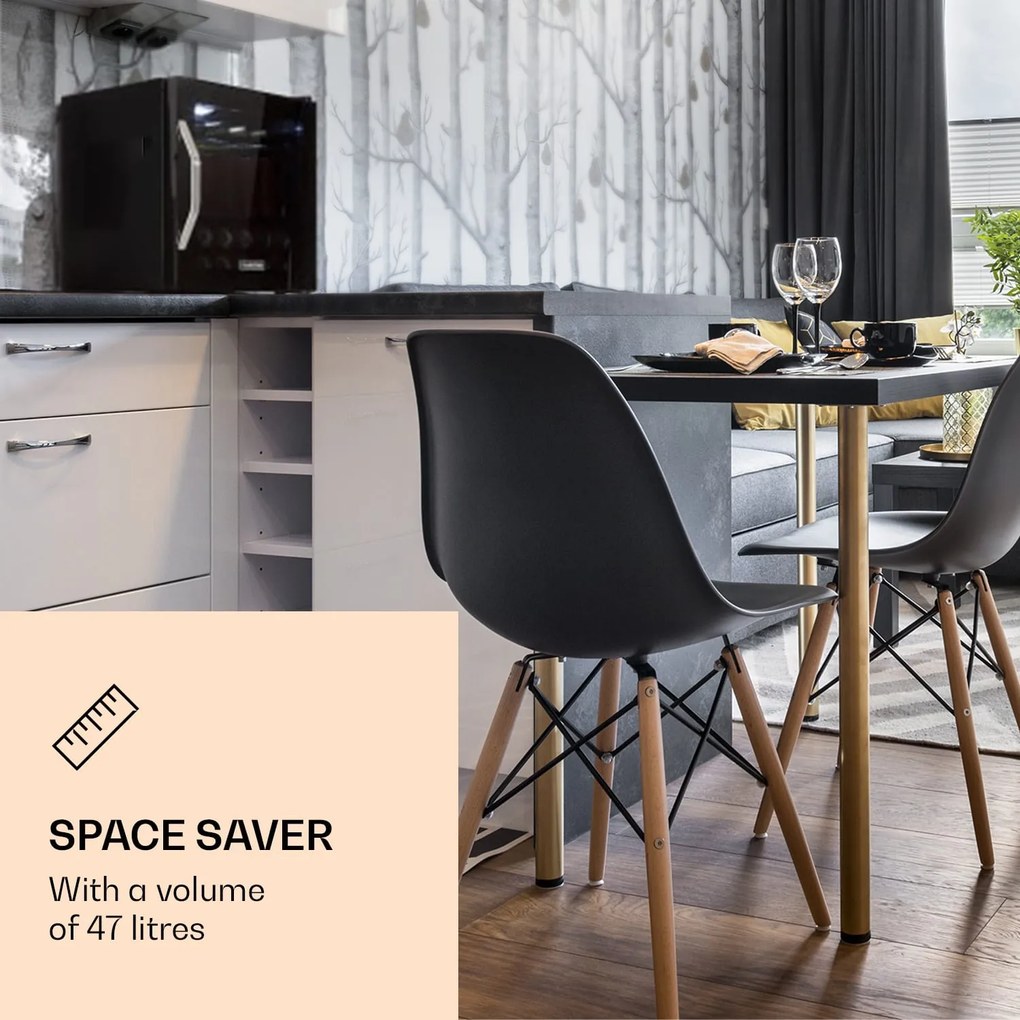 Klarstein Beersafe L Onyx, frigider pentru băuturi, E, LED, grătare metalice, ușă din sticlă, negru